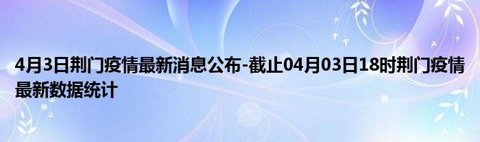 荆门防控最新动态报告